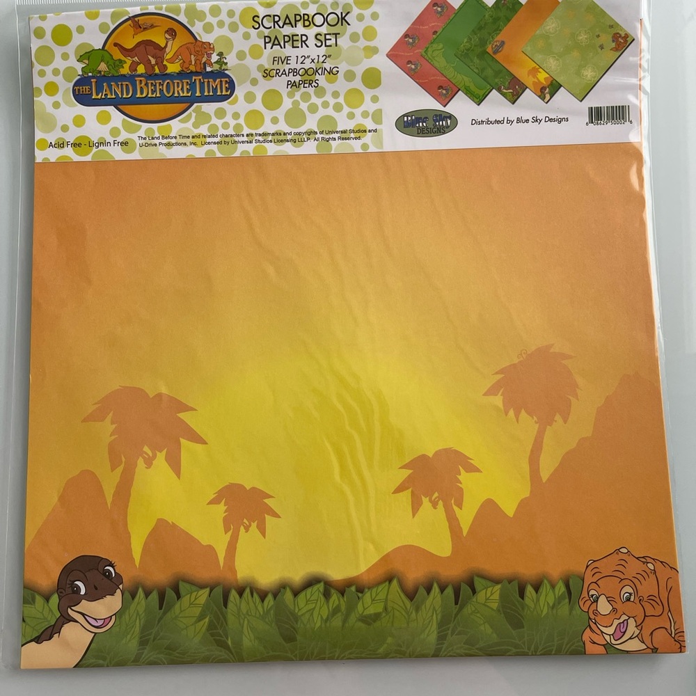HTF NEW Blue Sky Designs Land Before Time Scrapbook Scrapbooking Papers Stickers - Picture 2 of 5